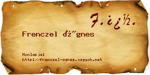 Frenczel Ágnes névjegykártya
