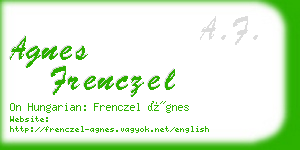 agnes frenczel business card